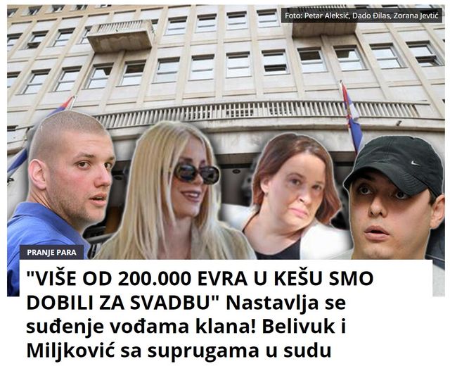 “VIŠE OD 200.000 EVRA U KEŠU SMO DOBILI ZA SVADBU” Nastavlja se suđenje vođama klana! Belivuk i Miljković sa suprugama u sudu