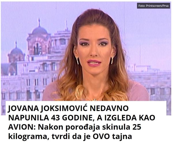 JOVANA JOKSIMOVIĆ NEDAVNO NAPUNILA 43 GODINE, A IZGLEDA KAO AVION: Nakon porođaja skinula 25 kilograma, tvrdi da je OVO tajna