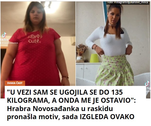 “U VEZI SAM SE UGOJILA SE DO 135 KILOGRAMA, A ONDA ME JE OSTAVIO”: Hrabra Novosađanka u raskidu pronašla motiv, sada IZGLEDA OVAKO