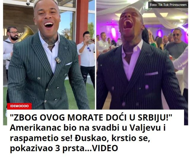 “ZBOG OVOG MORATE DOĆI U SRBIJU!” Amerikanac bio na svadbi u Valjevu i raspametio se! Đuskao, krstio se, pokazivao 3 prsta…VIDEO