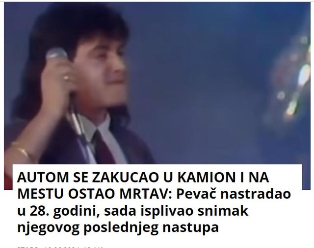 AUTOM SE ZAKUCAO U KAMION I NA MESTU OSTAO MRTAV: Pevač nastradao u 28. godini, sada isplivao snimak njegovog poslednjeg nastupa