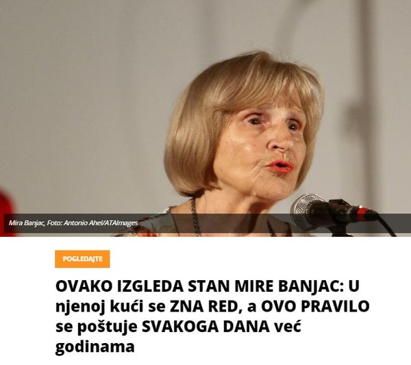 OVAKO IZGLEDA STAN MIRE BANJAC: U njenoj kući se ZNA RED, a OVO PRAVILO se poštuje SVAKOGA DANA već godinama