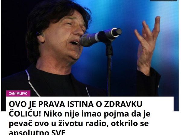 OVO JE PRAVA ISTINA O ZDRAVKU ČOLIĆU! Niko nije imao pojma da je pevač ovo u životu radio, otkrilo se apsolutno SVE