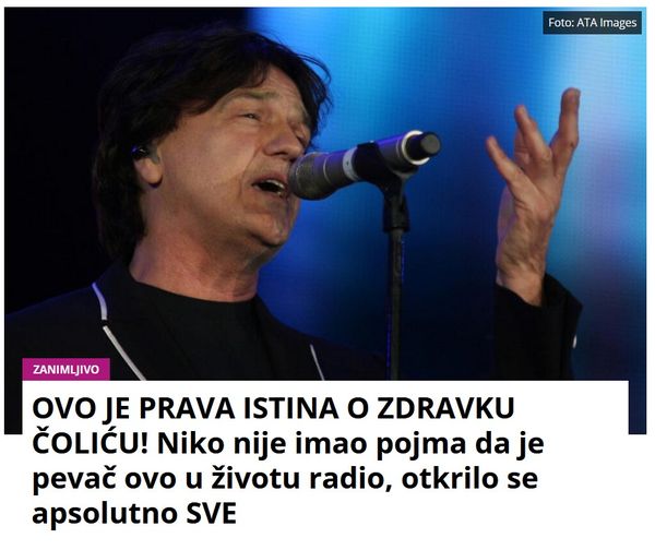 OVO JE PRAVA ISTINA O ZDRAVKU ČOLIĆU! Niko nije imao pojma da je pevač ovo u životu radio, otkrilo se apsolutno SVE