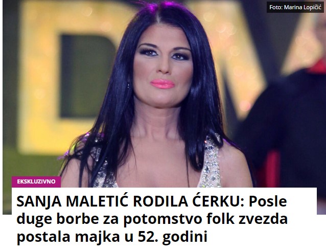 SANJA MALETIĆ RODILA ĆERKU: Posle duge borbe za potomstvo folk zvezda postala majka u 52. godini