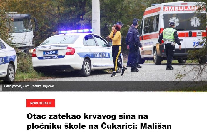 Otac zatekao krvavog sina na pločniku škole na Čukarici: Mališan se šetao po simsu, pa pao sa 10 metara visine!