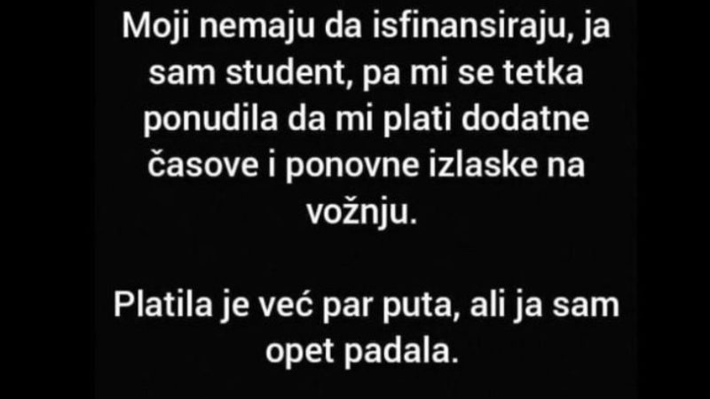 “Pala sam vozački”