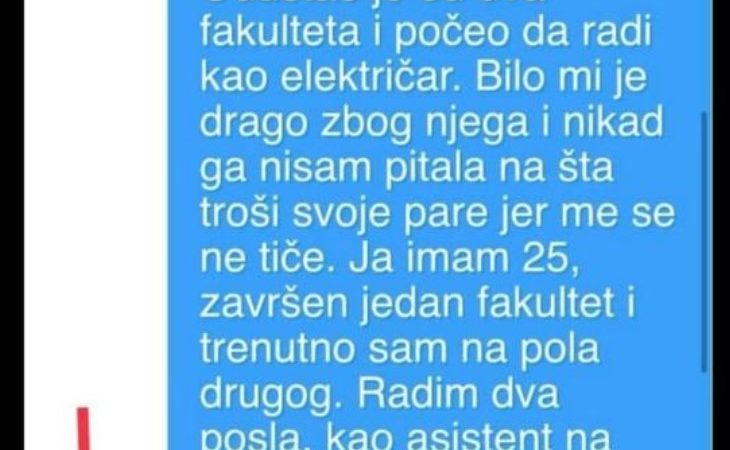 “Moj brat ima 21 godinu i tek je počeo da radi”