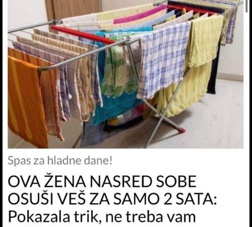 OVA ŽENA NASRED SOBE OSUŠI VEŠ ZA SAMO 2 SATA: Pokazala trik, ne treba vam sušilica u stanu