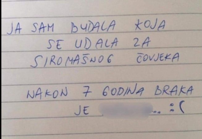 JA SAM ONA BUDALA KOJA SE UDALA ZA SIROMAŠNOG ČOVJEKA IZ LJUBAVI: Nakon 7 godina braka, evo šta se desilo!