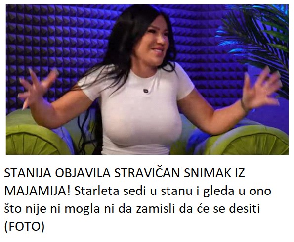 STANIJA OBJAVILA STRAVIČAN SNIMAK IZ MAJAMIJA! Starleta sedi u stanu i gleda u ono što nije ni mogla ni da zamisli da će se desiti (FOTO)