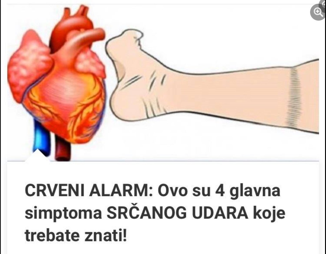 CRVENI ALARM: Ovo su 4 glavna simptoma SRČANOG UDARA koje trebate znati!