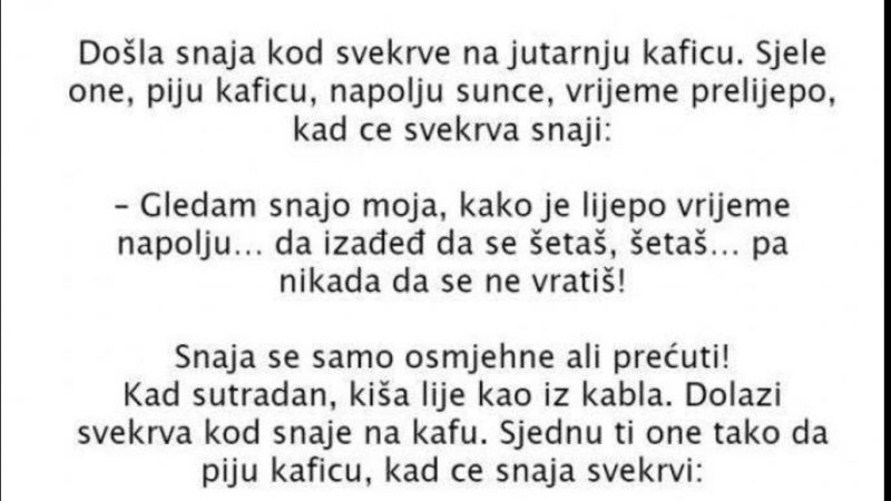 VIC : Došla snaja kod svekrve na jutarnju kaficu