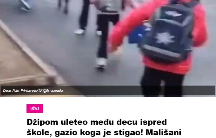 Džipom uleteo među decu ispred škole, gazio koga je stigao! Mališani panično bežali, a onda je nastao horor (VIDEO)