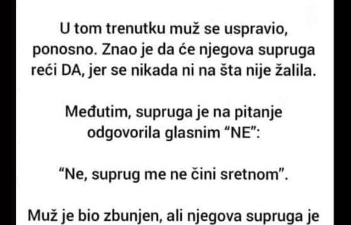 “Da li vas muž čini sretnom?”