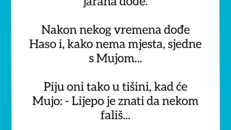 VIC DANA OD KOJEG SUZE SAME KREĆU: Došao Mujo u kafanu…