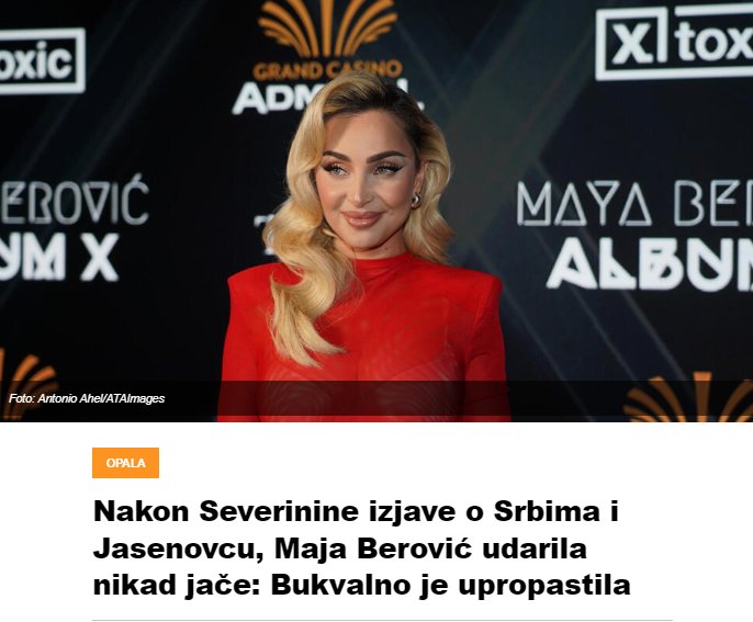 Nakon Severinine izjave o Srbima i Jasenovcu, Maja Berović udarila nikad jače: Bukvalno je upropastila