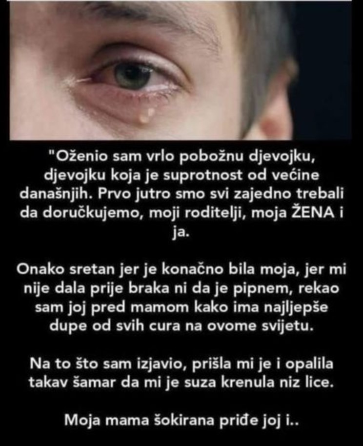 “Oženio sam vrlo pobožnu djevojku”