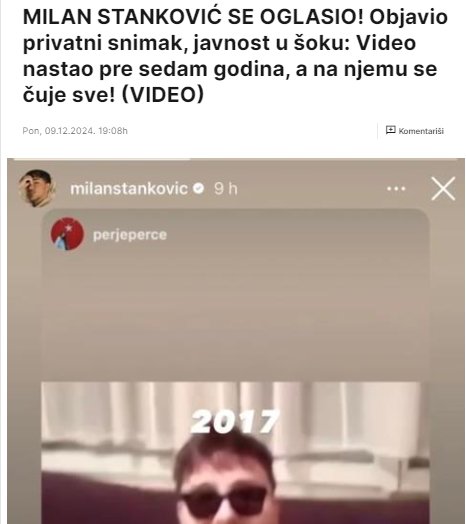 MILAN STANKOVIĆ SE OGLASIO! Objavio privatni snimak, javnost u šoku: Video nastao pre sedam godina, a na njemu se čuje sve! (VIDEO)