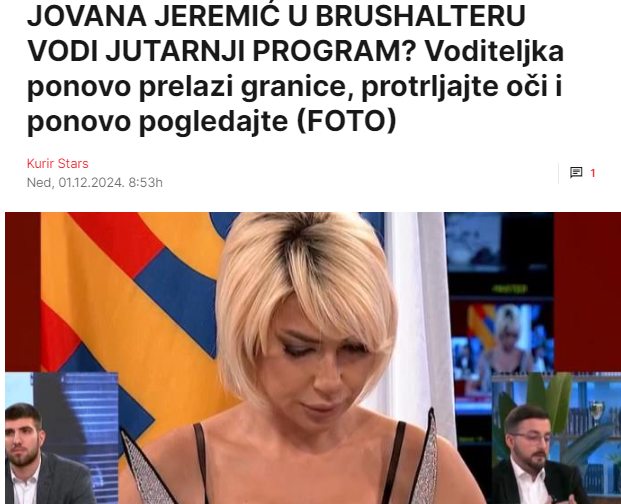 JOVANA JEREMIĆ U BRUSHALTERU VODI JUTARNJI PROGRAM? Voditeljka ponovo prelazi granice, protrljajte oči i ponovo pogledajte (FOTO)