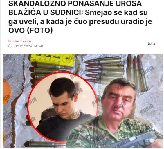 SKANDALOZNO PONAŠANJE UROŠA BLAŽIĆA U SUDNICI: Smejao se kad su ga uveli, a kada je čuo presudu uradio je OVO (FOTO)