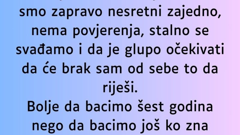 “Ostavio sam vjerenicu na dan vjenčanja…”