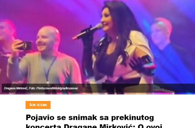 Pojavio se snimak sa prekinutog koncerta Dragane Mirković: O ovoj sceni svi bruje, ostaćete u šoku