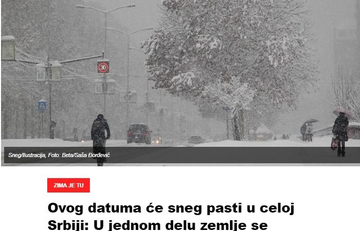 Ovog datuma će sneg pasti u celoj Srbiji: U jednom delu zemlje se očekuje ogromna količina, a onda totalni obrt!