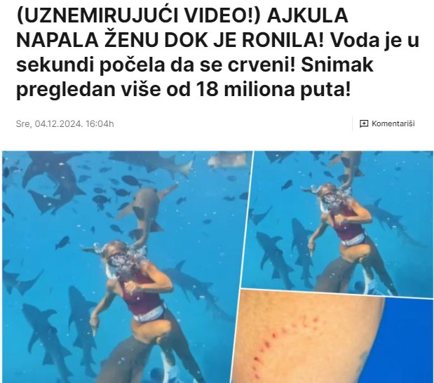 (UZNEMIRUJUĆI VIDEO!) AJKULA NAPALA ŽENU DOK JE RONILA! Voda je u sekundi počela da se crveni! Snimak pregledan više od 18 miliona puta!